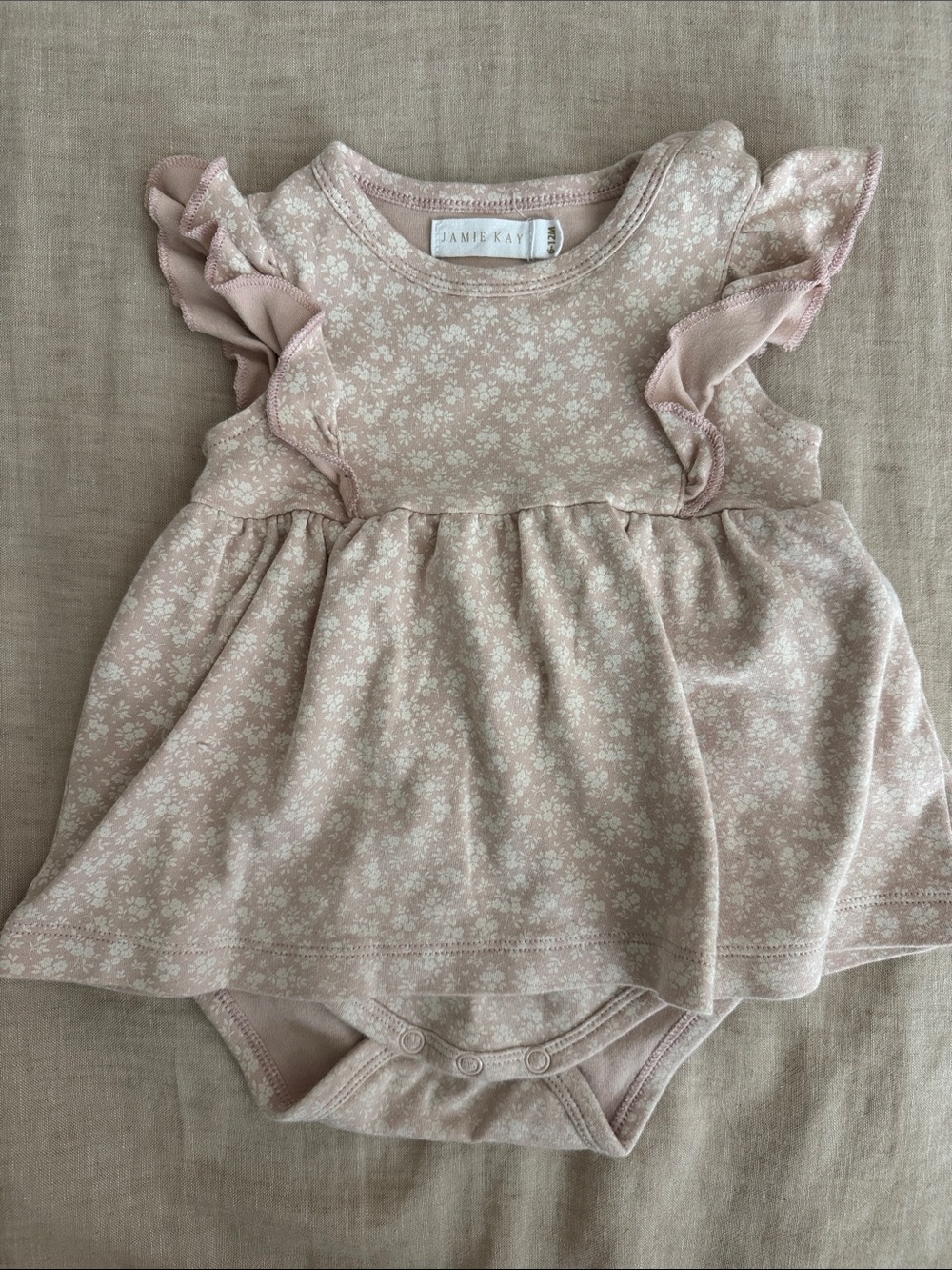 Jamie Kay Baby Girl Blush Floral Ruffle Skirted Playsuit Romper 6-12 Month